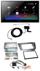 Автомагнитола Pioneer 2 DIN DAB MP3 Bluetooth USB для Seat Leon (2005–2009), серебристая