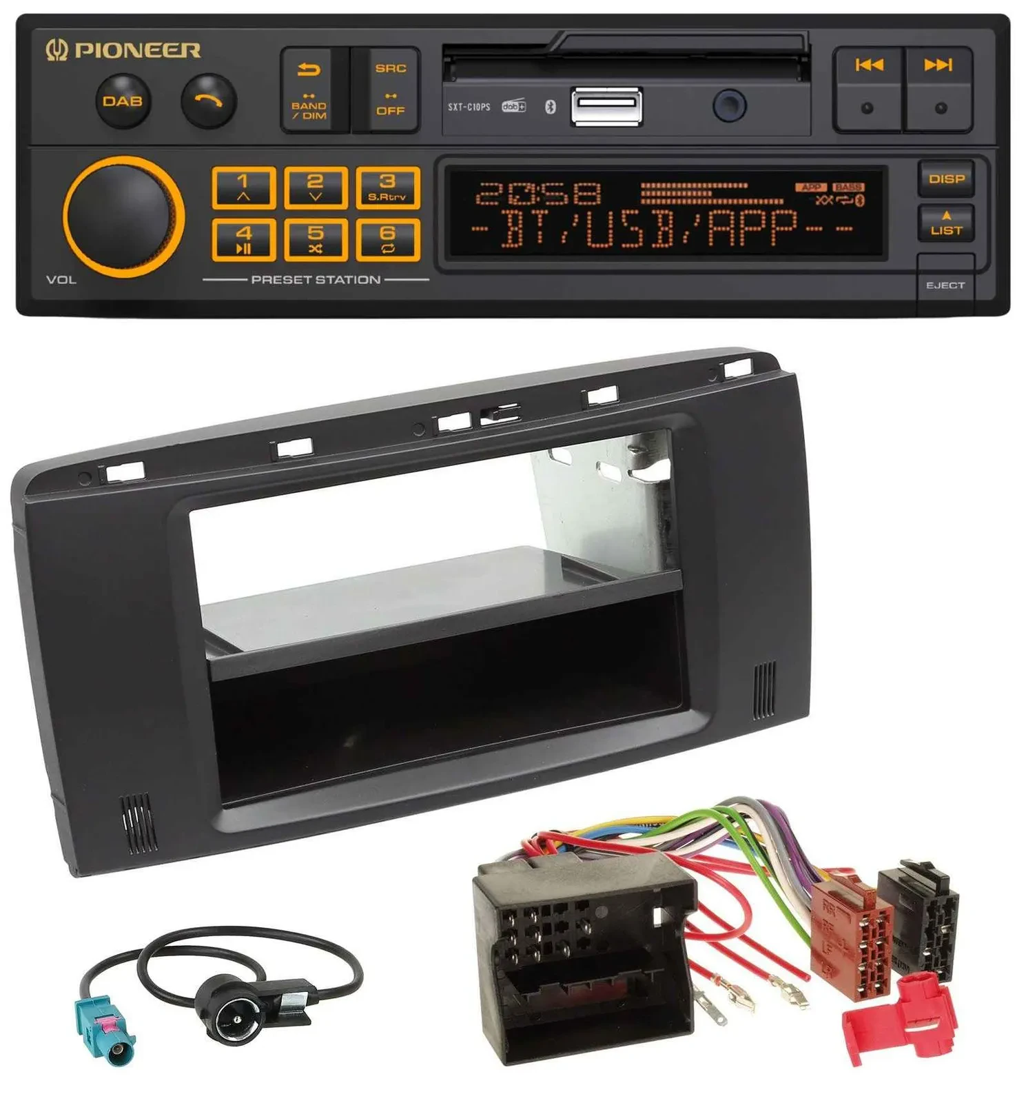 Pioneer DAB MP3 USB Bluetooth Autoradio für Mercedes R-Klasse (W251, 05-12)