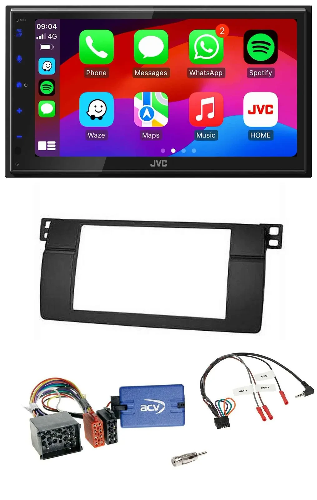 JVC Bluetooth 2DIN Lenkrad DAB USB Autoradio für BMW 3er E46 00-06 Profi
