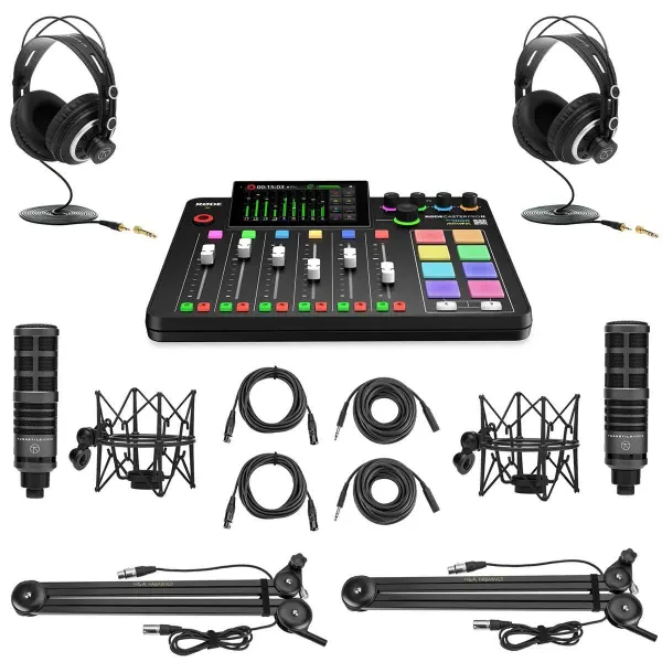 Rode RODECaster Pro II Studio Console, w/2x TAP300 Mics and 2x HA Broadcast Arm