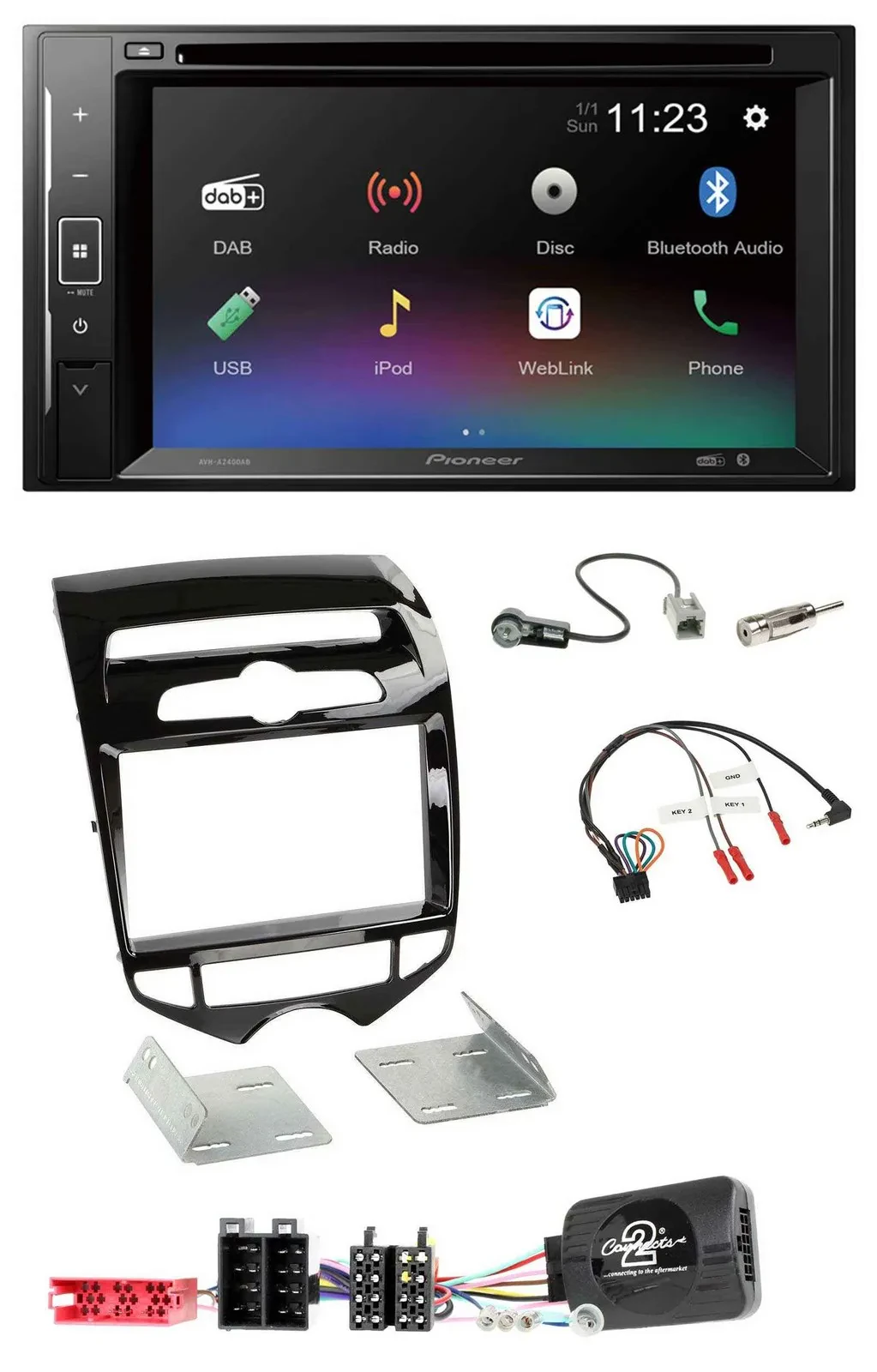 Автомагнитола для Hyundai ix20 (с 2010 г.) Pioneer Bluetooth USB 2DIN DAB DVD