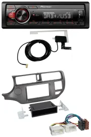 Автомагнитола Pioneer 1-DIN MP3 DAB USB AUX для Kia Rio UB 2011–2014 антрацит
