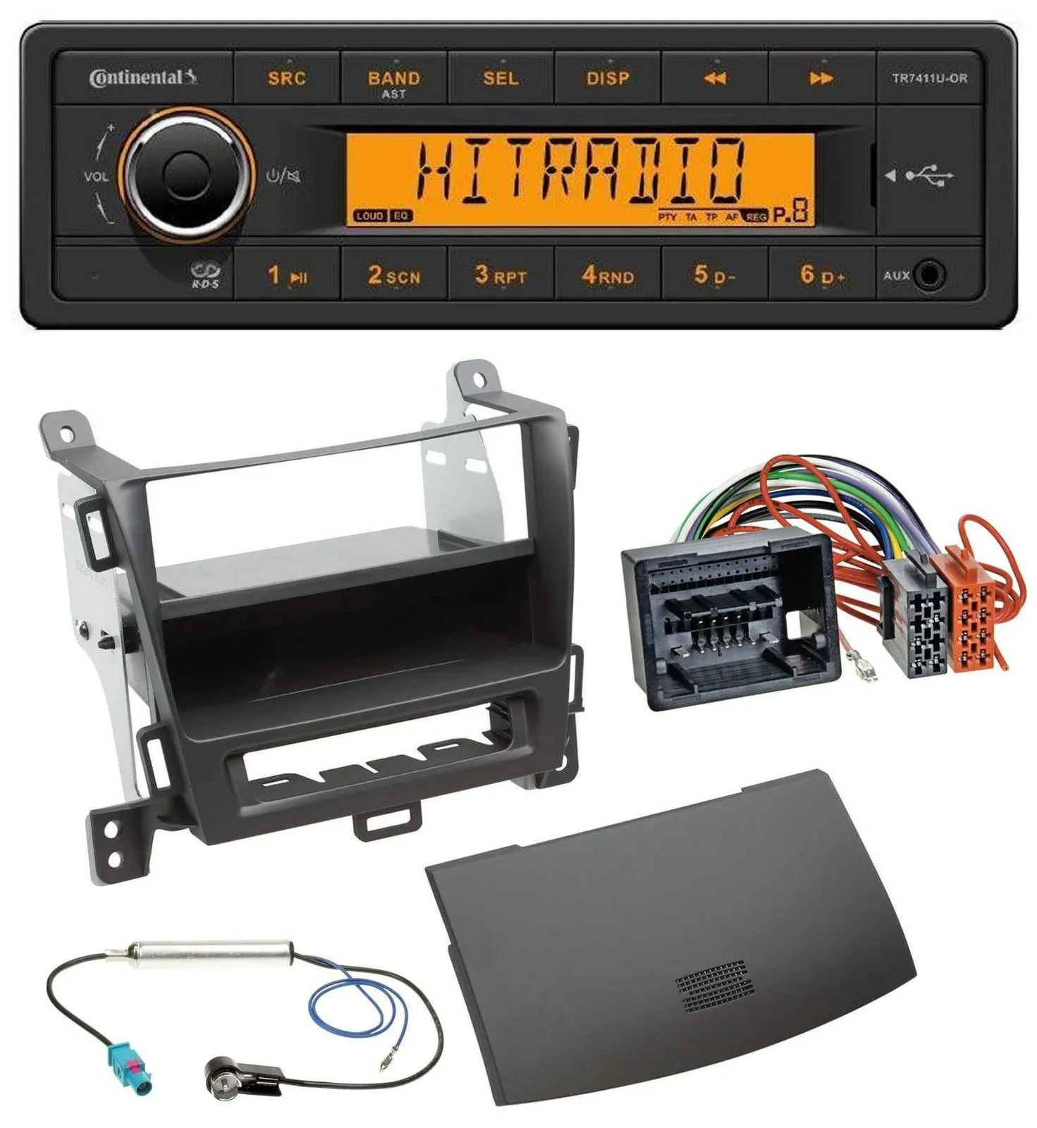Continental 1DIN USB AUX MP3 Autoradio für Opel Zafira Tourer ab 12 jet black