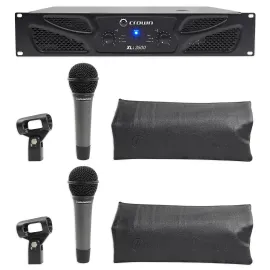 Crown Pro XLi3500 2700w 2-Ch PA Power Amplifier+(2) Audio Technica Microphones