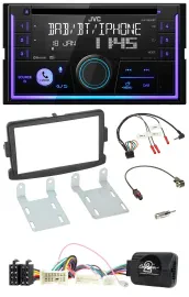 JVC Lenkrad USB 2DIN DAB Bluetooth CD Autoradio für Dacia ab 2012 schwarz