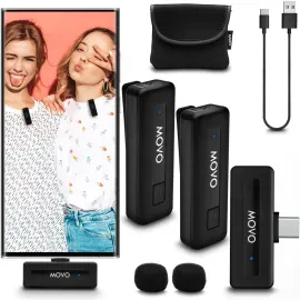 Movo Photo Wireless-MINI-UC-DUO Ultra-Compact Microphone System with 2x Omnidire