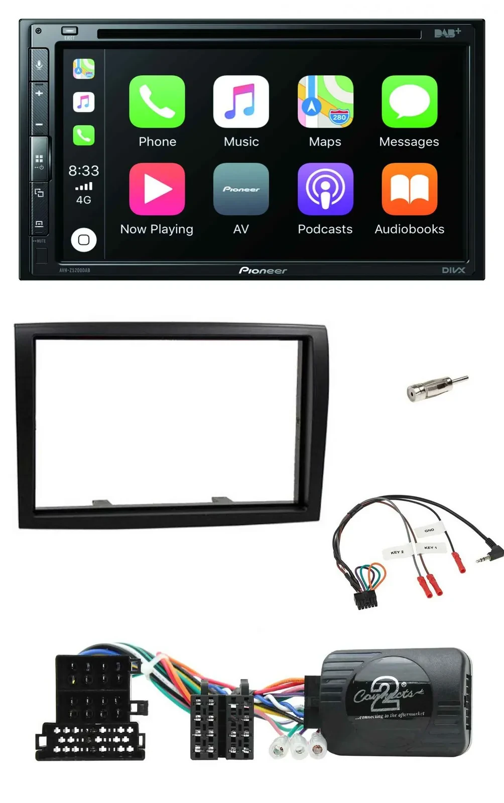 Автомагнитола Pioneer 2-DIN DVD, DAB, Bluetooth, USB для Citroen Jumper