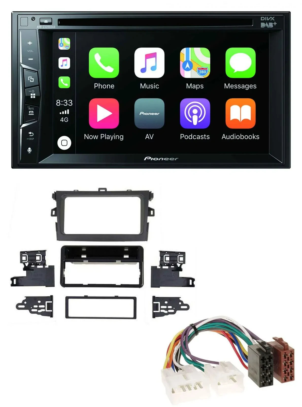 Pioneer MP3 USB DVD Bluetooth DAB 2DIN Autoradio für Toyota Corolla 2009-2013 si