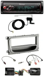 Автомагнитола для Ford Pioneer Bluetooth, DAB, USB C‑Max/Focus/Galaxy (с 2007), с управлением с руля