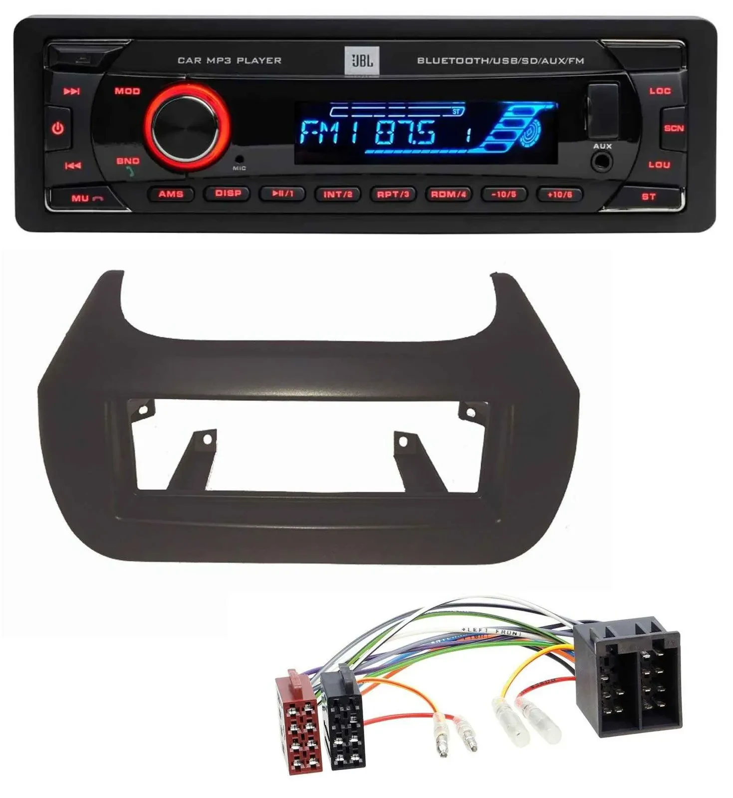 JBL AUX MP3 USB Bluetooth SD Autoradio für Citroen Nemo Fiat Fiorino Qubo Peugeo