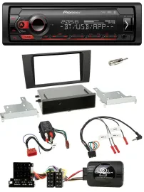 Автомагнитола для Audi A4 B5 1999–2001 Pioneer USB, DAB, Bluetooth, совместима с BOSE и управлением на руле