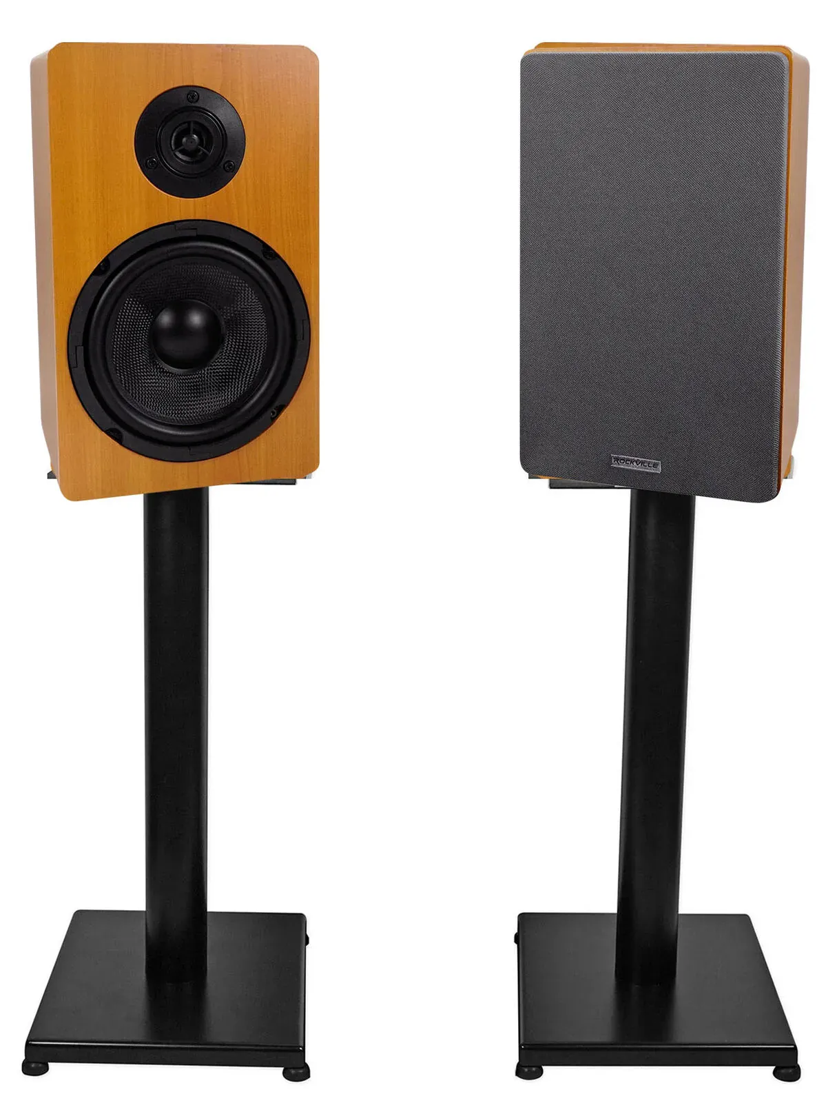 Широкополосная акустическая система Rockville RockShelf 64C Wood со стойками (пара)