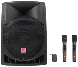 Rockville RPG12 12" 800w Powered 2-Way DJ PA Speaker+2) JBL Wireless Microphones