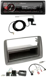 Pioneer MP3 Lenkrad CD DAB USB Autoradio für Fiat Panda 169 2007-2012 grau