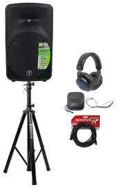 Mackie SRM350V3 SRM350-V3 1000w 10" Powered PA Speaker, w/DSP+Headphones+Stand