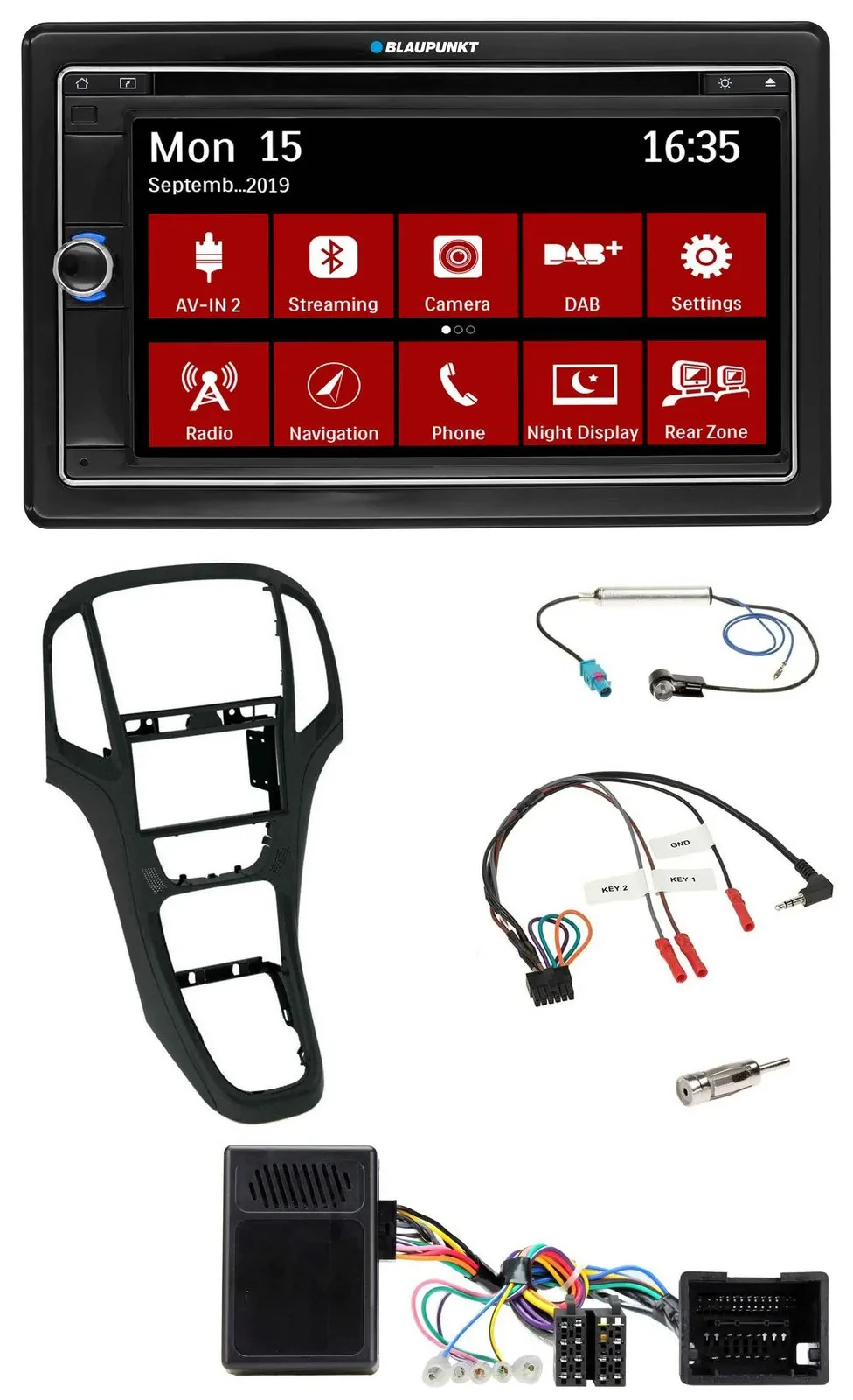 Blaupunkt Bluetooth DAB 2DIN USB DVD Lenkrad Autoradio für Opel Astra ab 09 Perl
