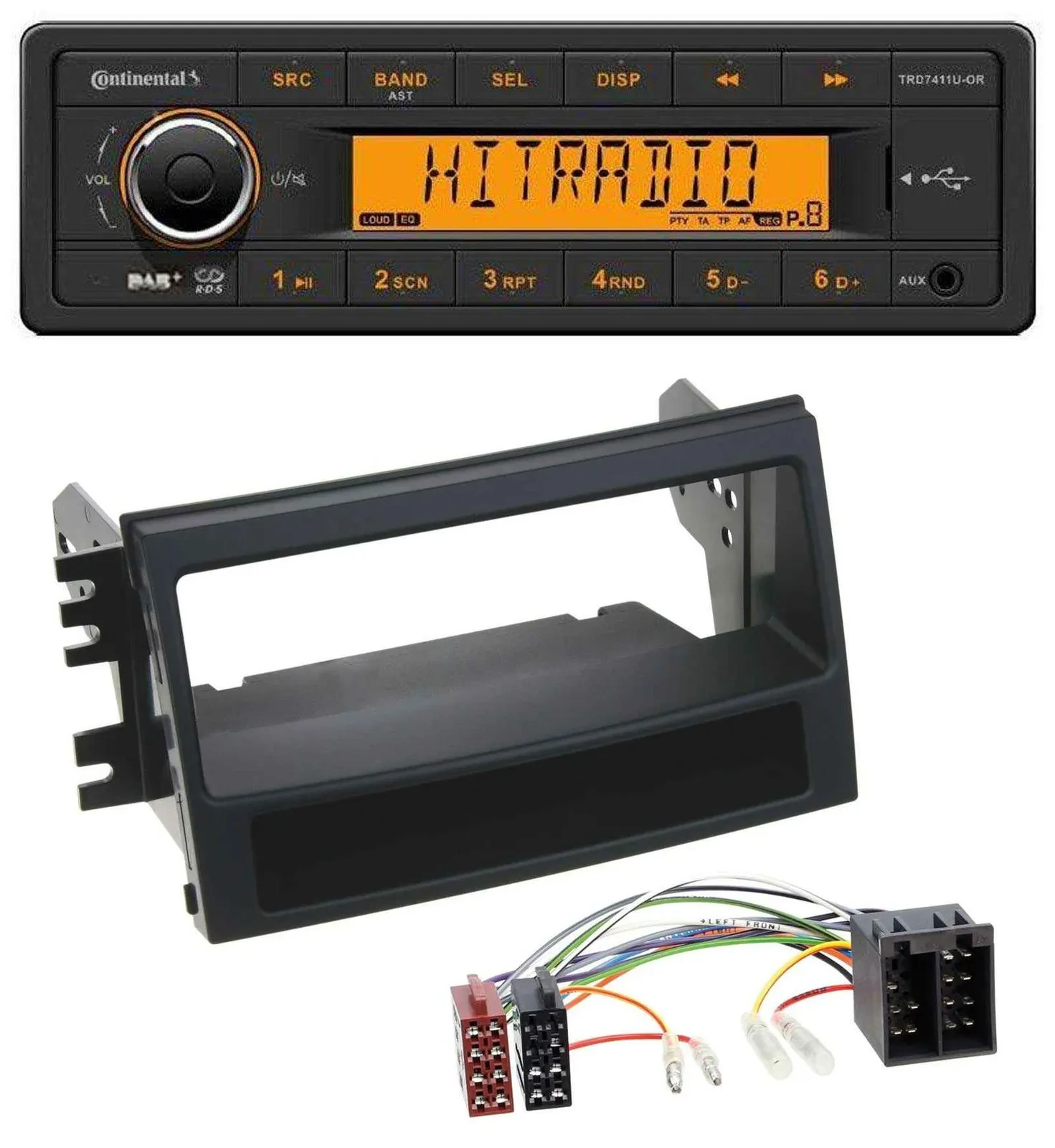 Continental 1DIN DAB MP3 AUX USB Autoradio für Kia Soul (AM, 2008-2011)
