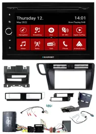Blaupunkt 2DIN Lenkrad Bluetooth USB TMC DAB Navigation für Audi Q5 8R Infoadapt