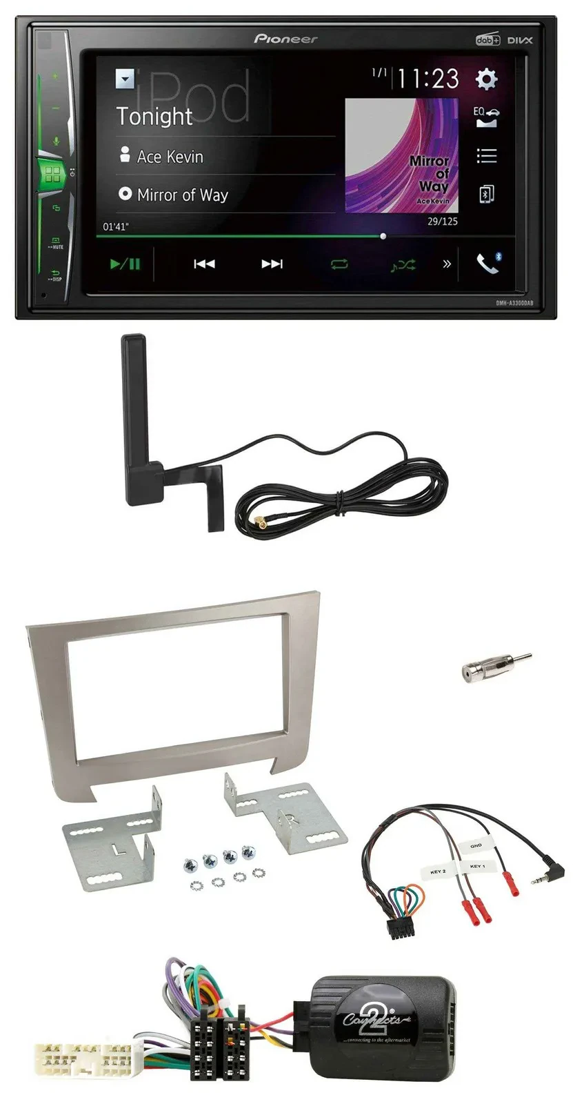 Pioneer MP3 DAB Lenkrad 2DIN Bluetooth Autoradio für SSangYong Rexton ab 2013