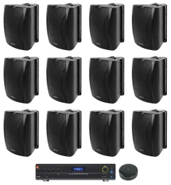 Настенная акустика JBL WET-6B Black с усилителем (12 штук)
