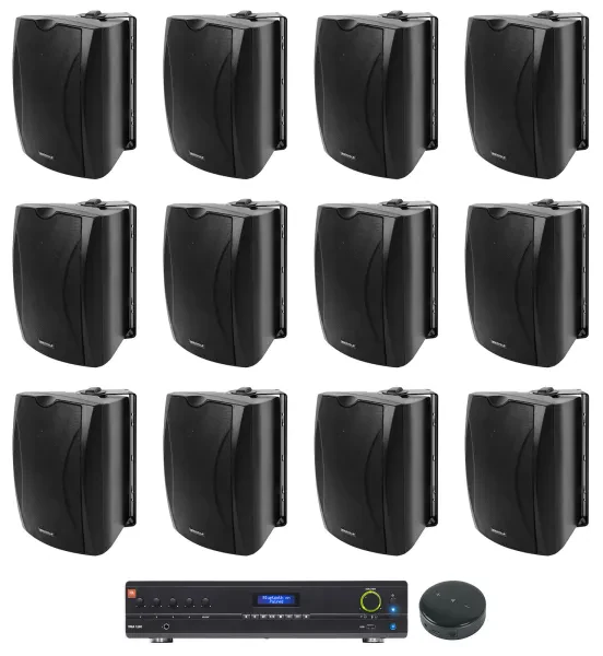 Настенная акустика JBL WET-6B Black с усилителем (12 штук)