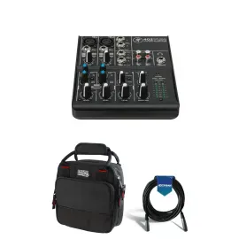 Mackie 4-Channel Ultra Compact Mixer, 2-Band EQ (80Hz, 12kHz)W/Gator Case/Cable