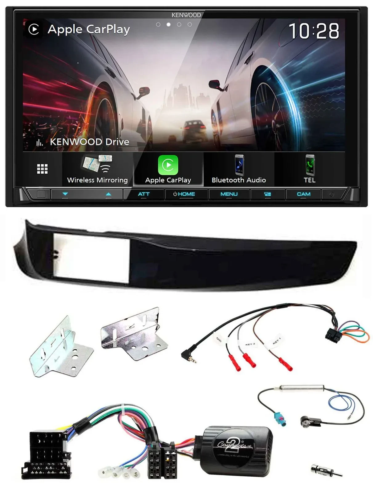 Kenwood Lenkrad 2DIN USB DAB Bluetooth Autoradio für Alfa Giulietta 940 10-14 sc