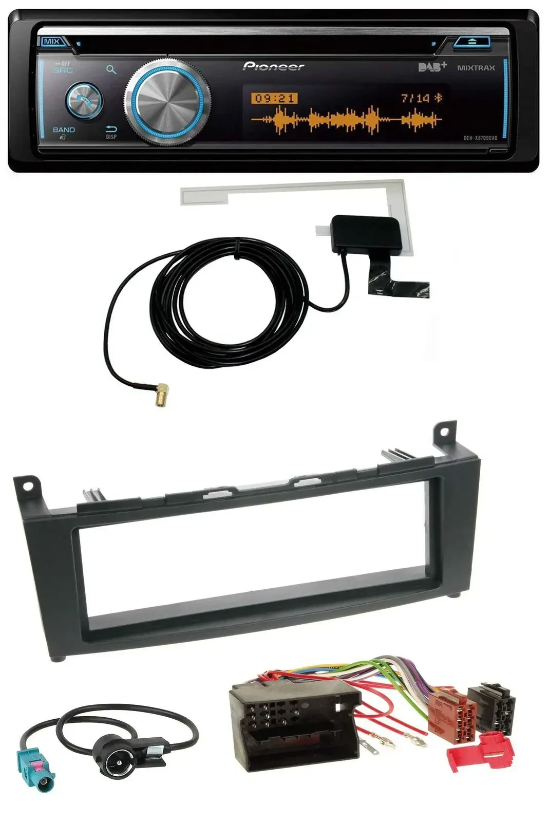 Pioneer Bluetooth DAB MP3 USB CD Autoradio für Mercedes C-Klasse W204 ab 2007