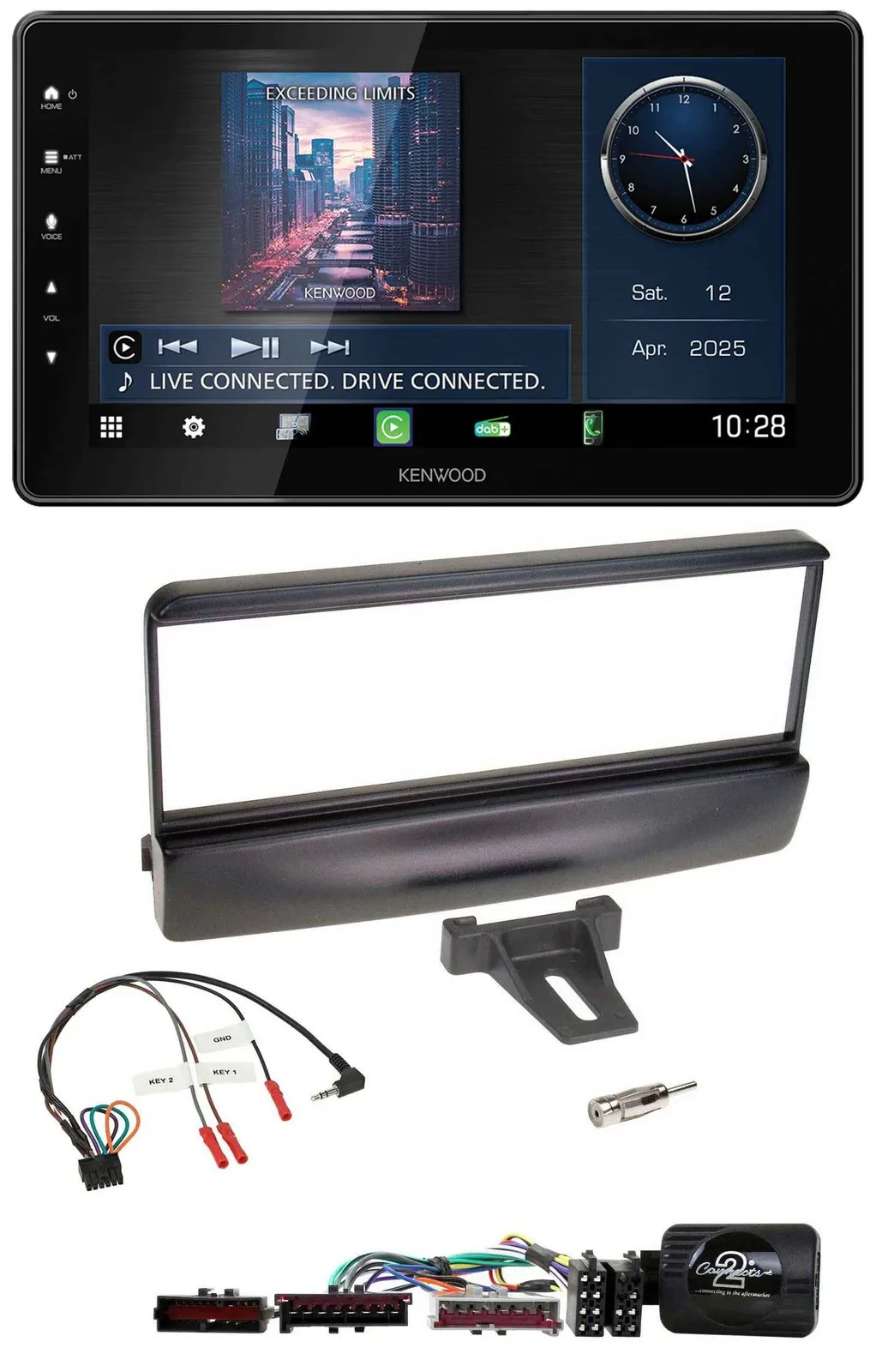 Kenwood Lenkrad Bluetooth USB DAB Autoradio für Ford Mondeo 2000-02 schwarz