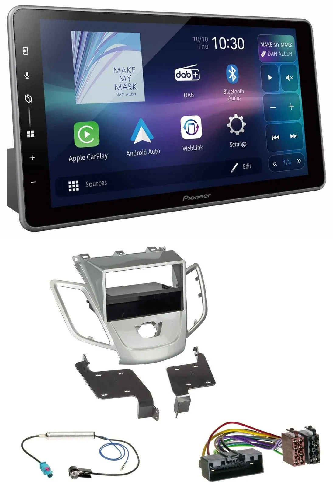 Pioneer Bluetooth USB DAB MP3 Autoradio für Ford Fiesta JA8 10-17 ohne Display s