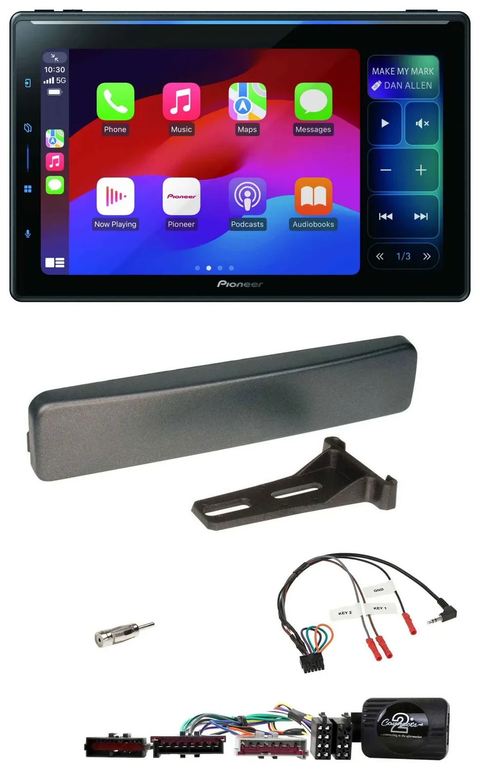 Pioneer Bluetooth DAB Lenkrad USB Autoradio für Ford Mondeo Focus anthrazit