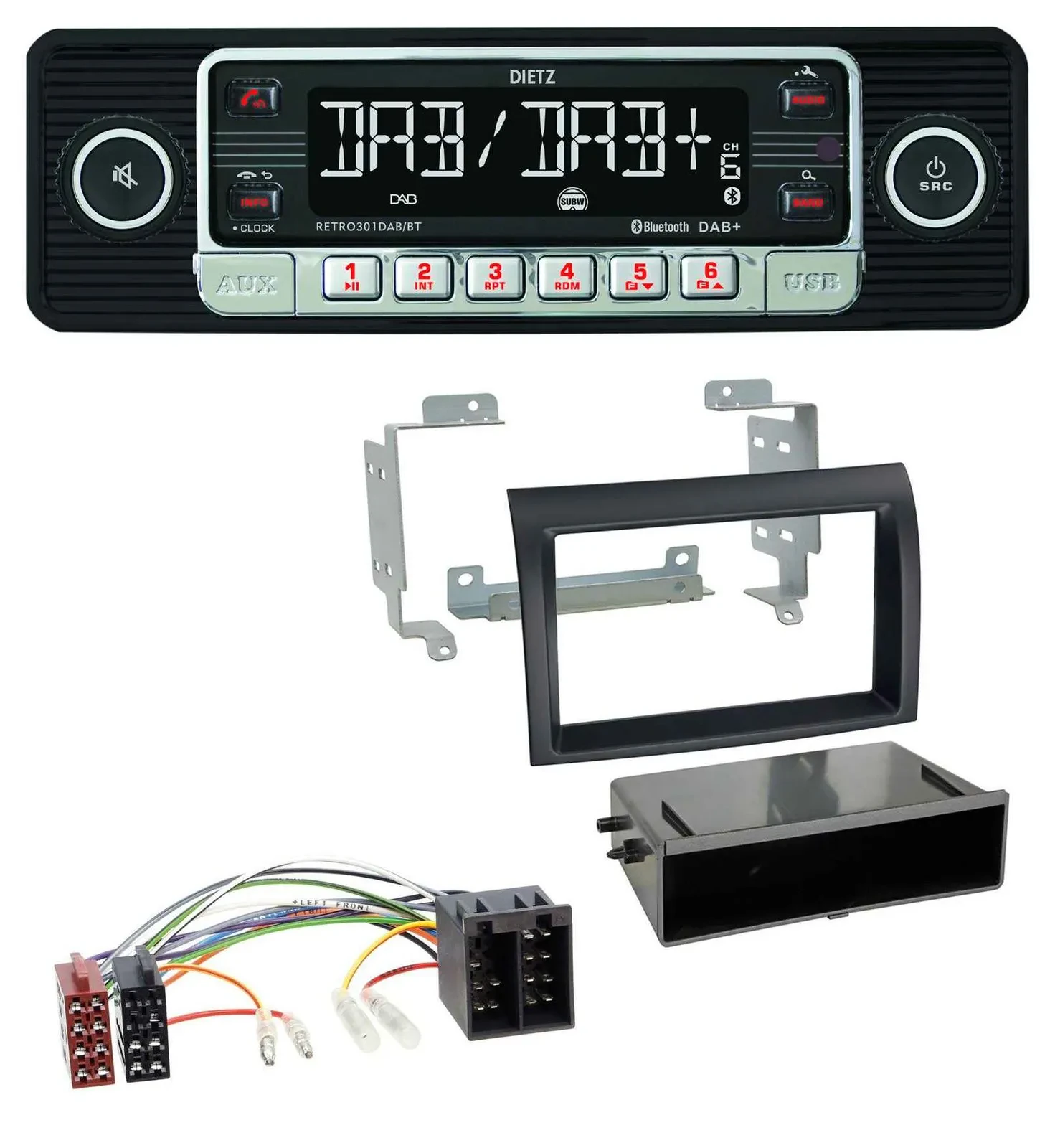 Dietz USB DAB MP3 Bluetooth Autoradio für Citroen Jumper Fiat Ducato 06-11 schwa
