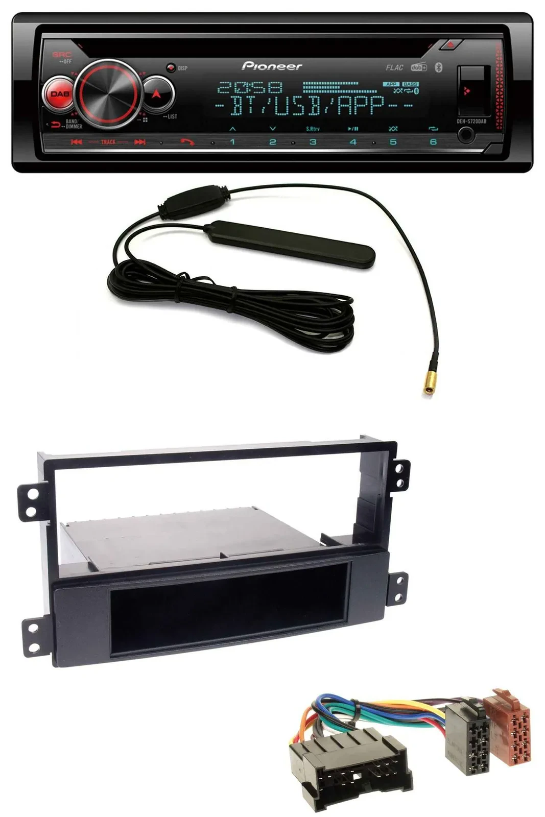 Автомагнитола для Hyundai Sonata NF 2002–2005 Pioneer USB DAB MP3 Bluetooth CD черная