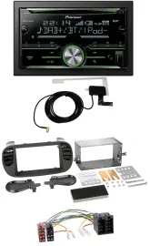 Pioneer CD USB MP3 Bluetooth 2DIN DAB Autoradio für Fiat 500 bis 2012 schwarz so