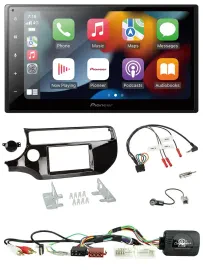 Автомагнитола для Kia Rio UB (с 2015) Pioneer 2DIN, DAB, Bluetooth, USB, управление с руля