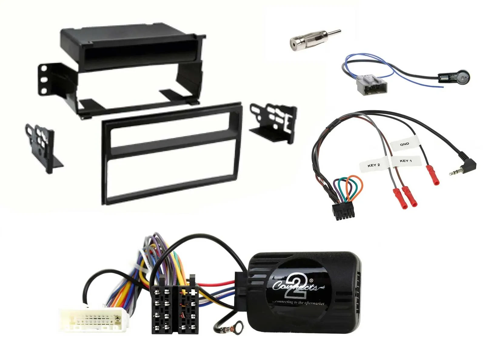 Einbauset Lenkradadapter DIN Autoradio für Nissan Tiida Versa 07-11 C11 piano