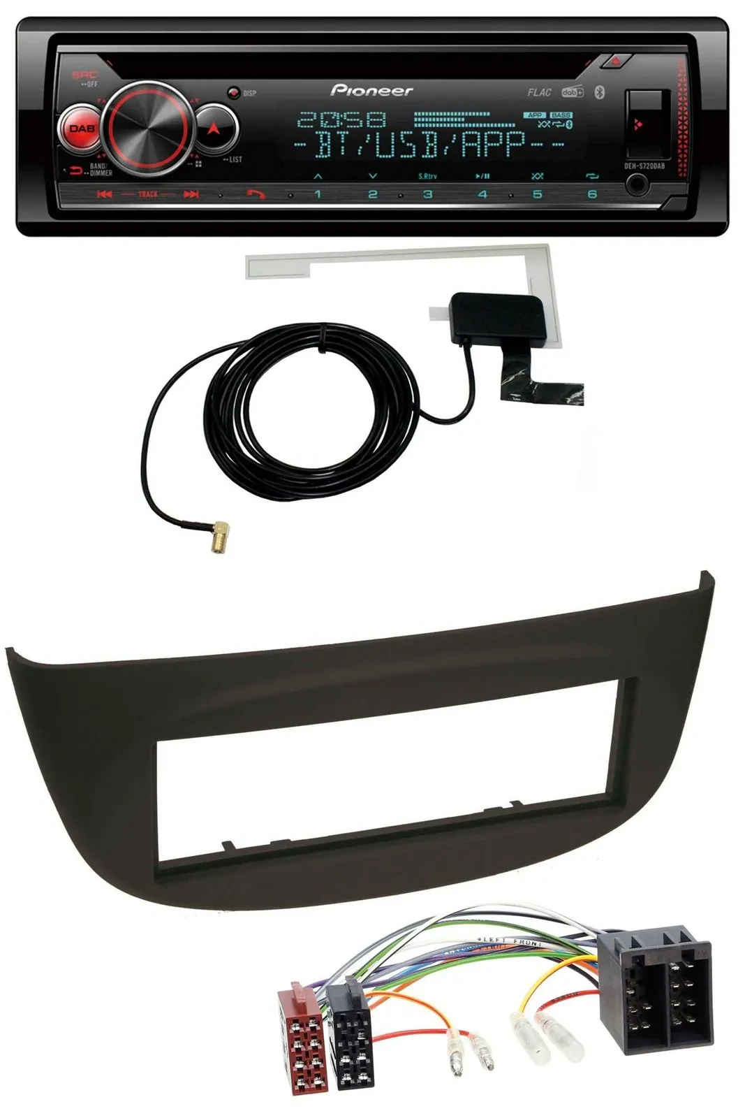 Автомагнитола Pioneer DAB, CD, MP3, USB, Bluetooth для Renault Twingo (2007–2012) черная