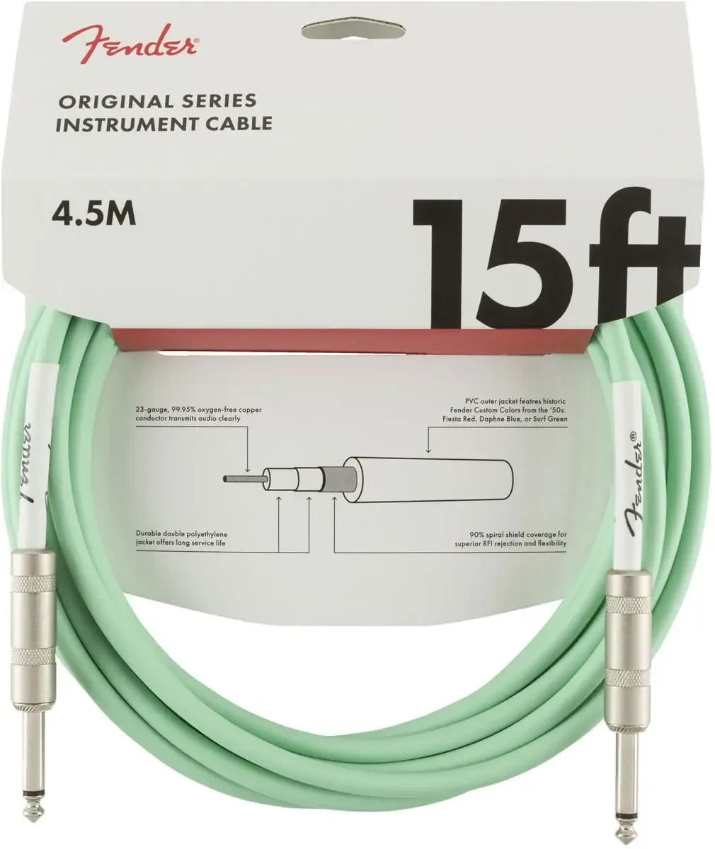Инструментальный кабель Fender Original Series Straight/Straight 15' Surf Green