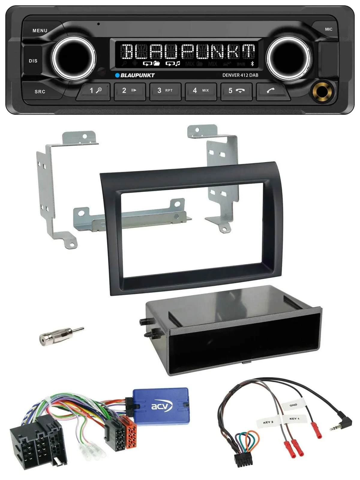 Blaupunkt Bluetooth DAB Lenkrad USB Autoradio für Fiat Ducato 08-11 schwarz Prof