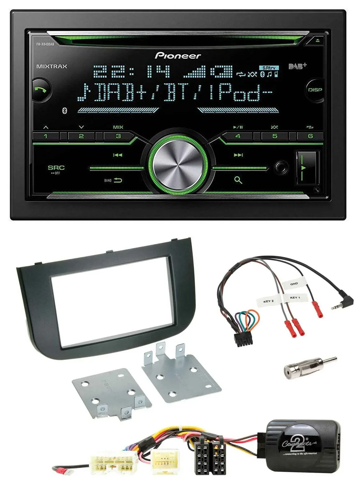 Автомагнитола Pioneer 2DIN, CD, USB, Bluetooth, DAB для Mitsubishi Colt