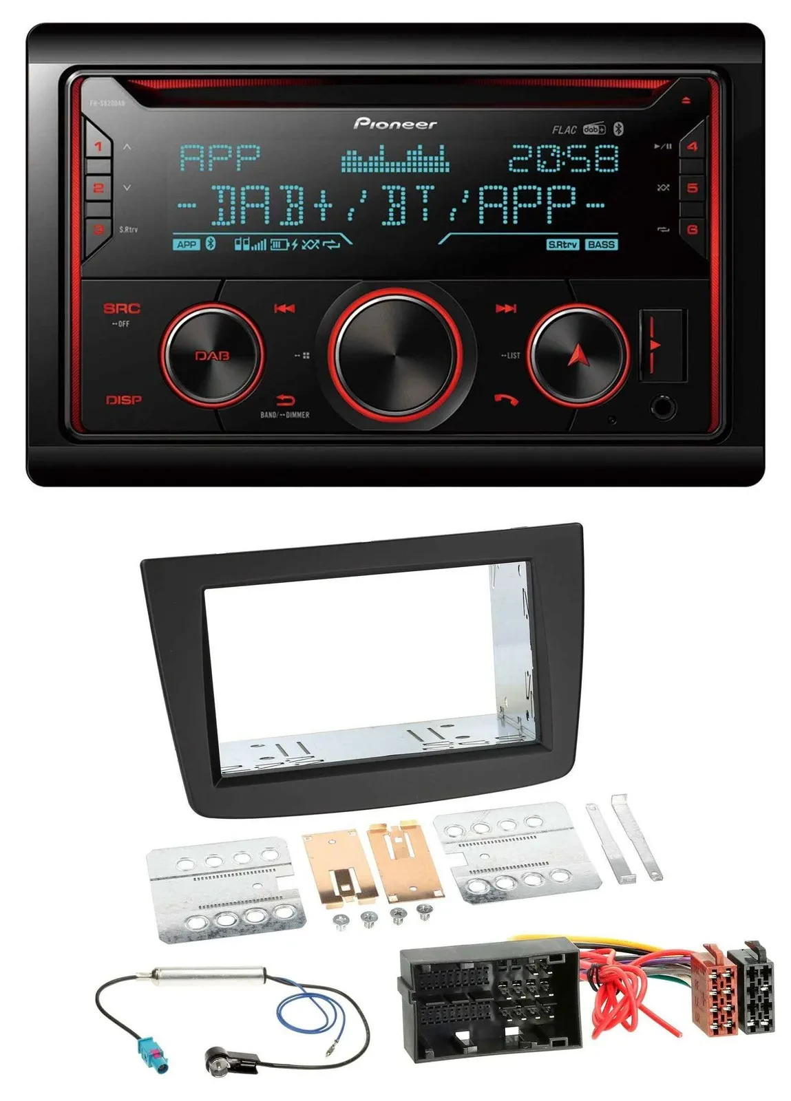 Автомагнитола Pioneer 2-DIN DAB, Bluetooth, USB, CD для Alfa Romeo Mito (955), с 2014