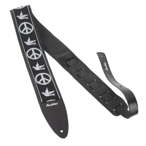 Ремень для гитары Souldier TGS0343BK02BK Torpedo Young Peace Dove Black White