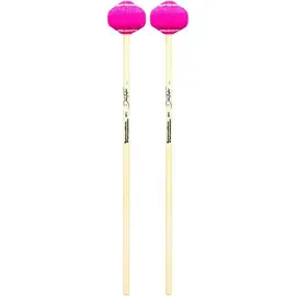 Innovative Percussion Drew Tucker Rattan Vibraphone Mallet Medium Pink Yarn