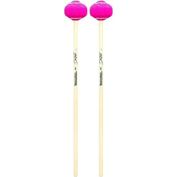 Innovative Percussion Drew Tucker Rattan Vibraphone Mallet Medium Pink Yarn