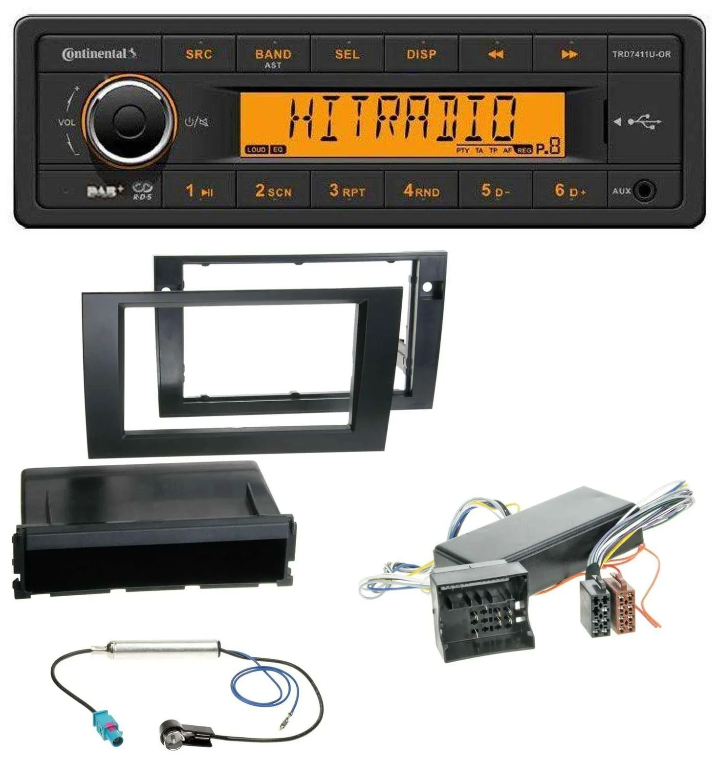 Continental 1DIN DAB MP3 AUX USB Autoradio für Audi A4 99-01 B5 Symphony Bose Ak