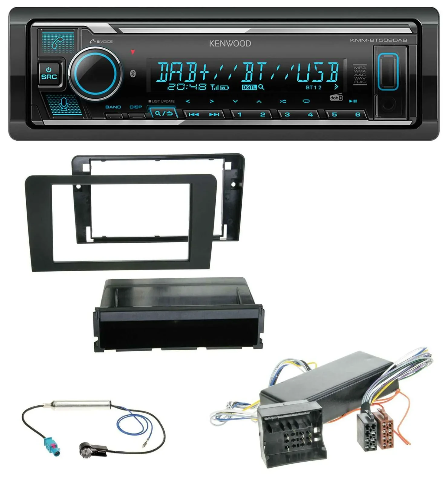 Kenwood Bluetooth MP3 DAB USB Autoradio für Audi A3 06-12 8P Symphony Bose Aktiv