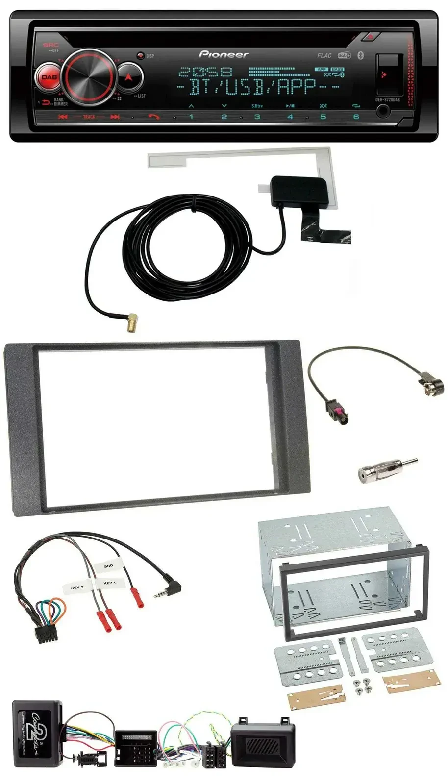 Автомагнитола для Ford Kuga 2008–2012 Pioneer DAB, CD, USB, Bluetooth, антрацит