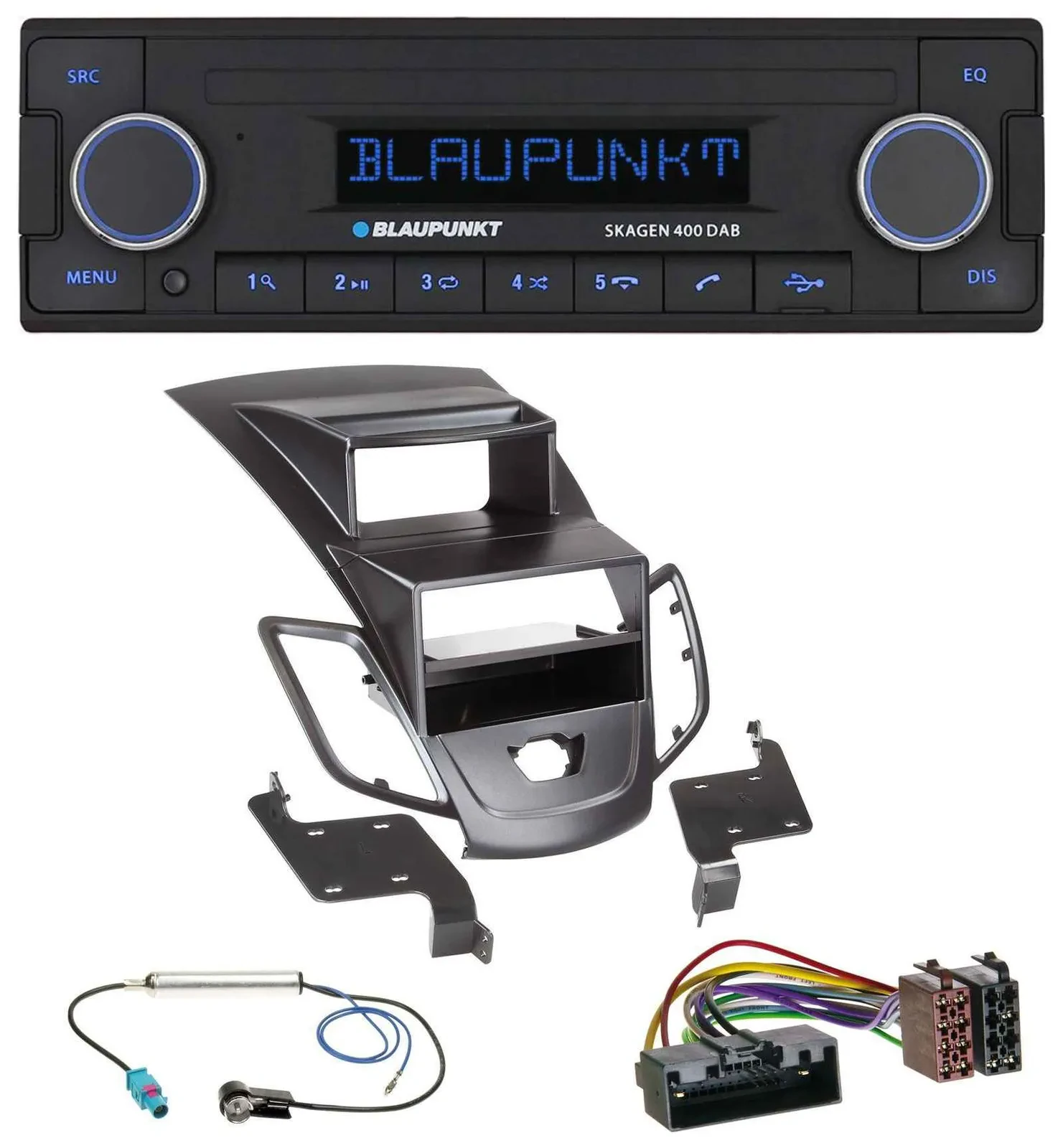 Blaupunkt DAB USB Bluetooth MP3 Autoradio für Ford Fiesta 10-17 Display schwarz