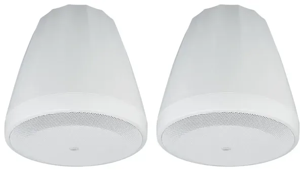 (2) JBL Control 64P/T 4" 30w Commercial 70v Hanging Pendant Speakers C64P/T-WH