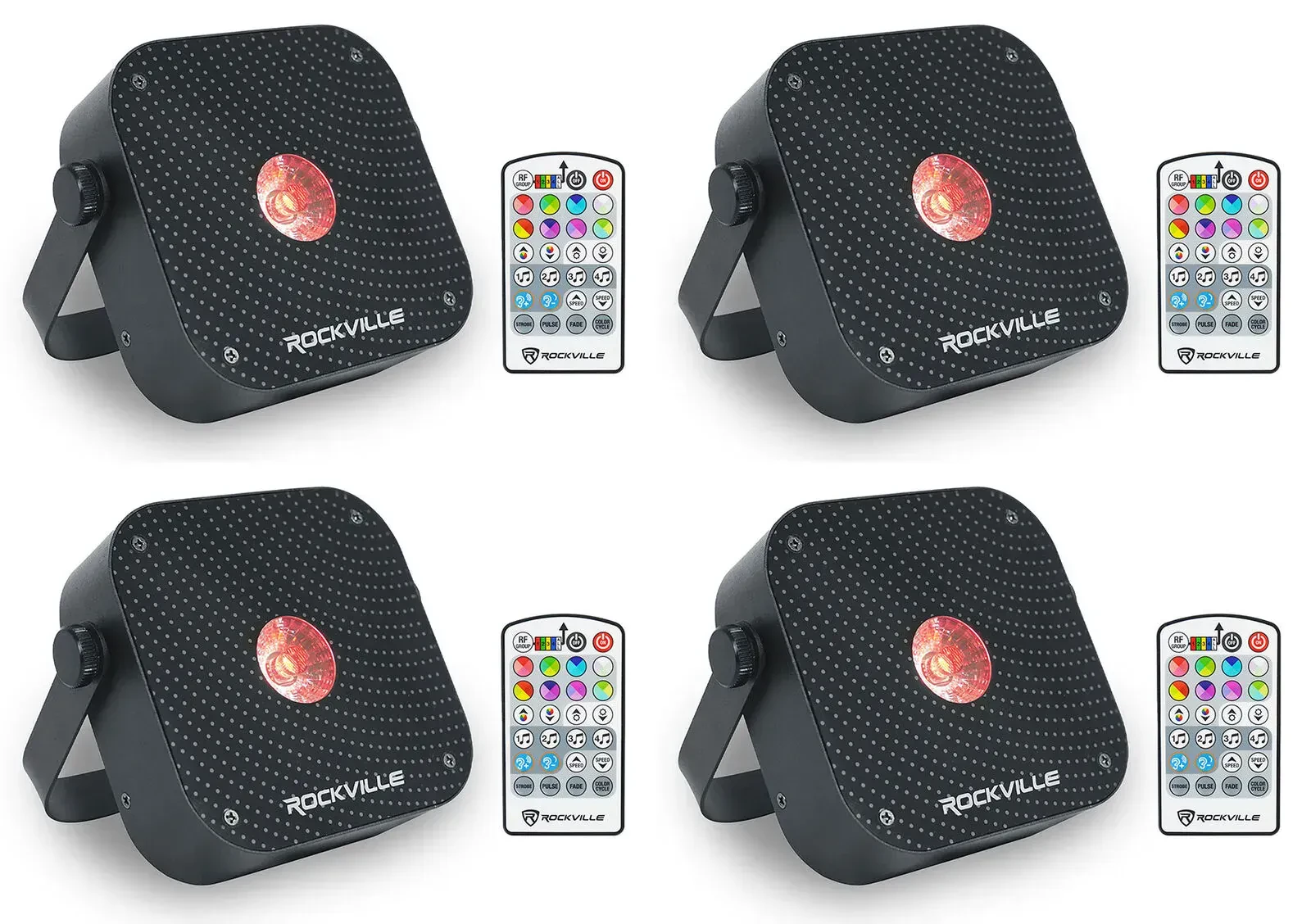 Светодиодный прибор Rockville MINI RF1 V3 Black (4 штуки)